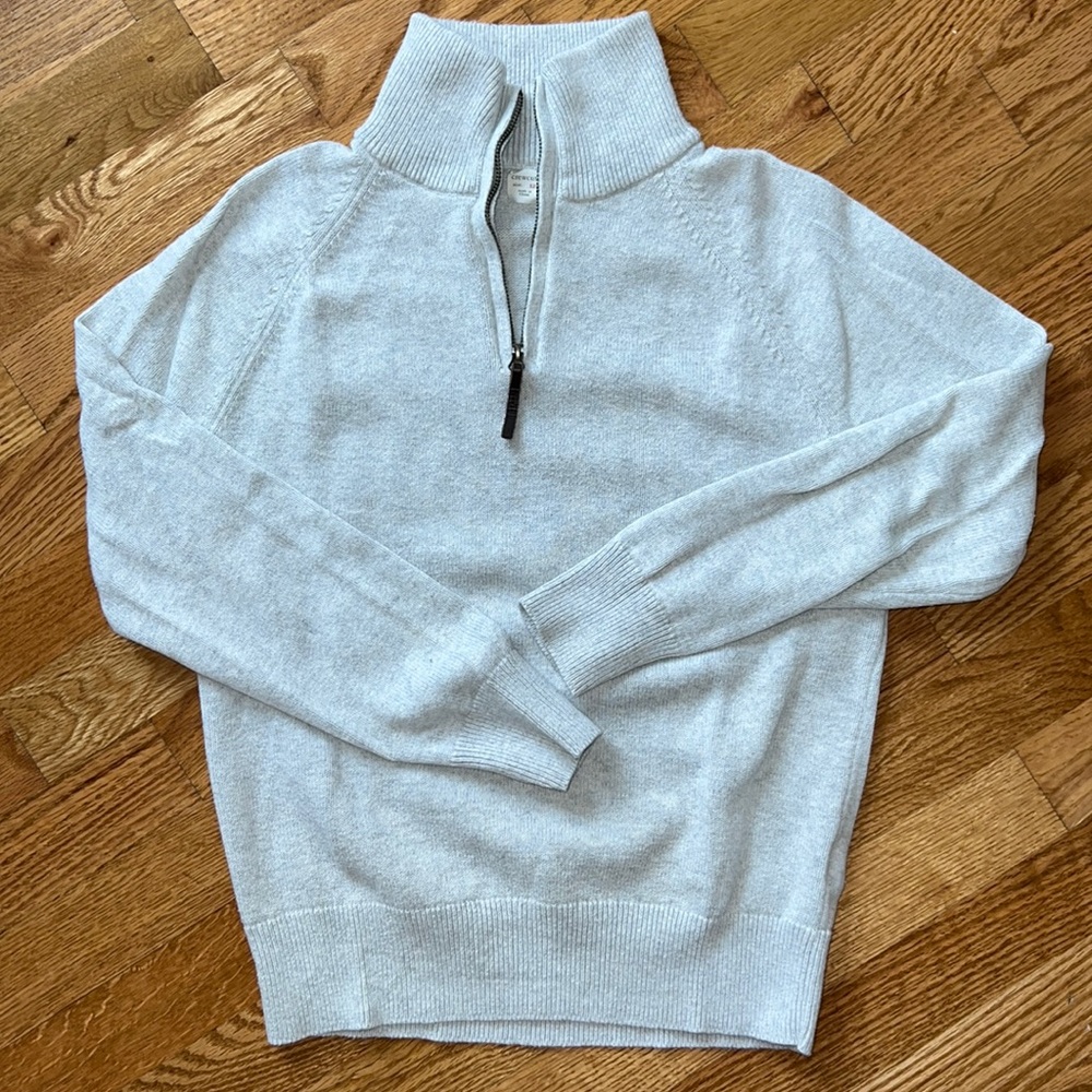 CREWCUTS half-zip oatmeal heather sweater